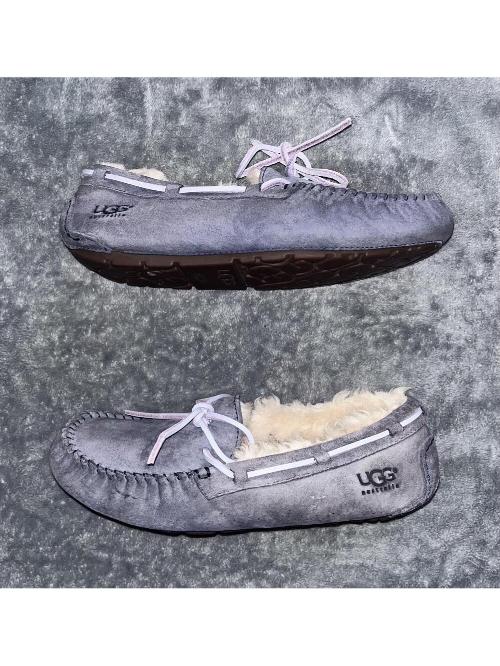 UGG Women’s Dakota Slate Blue Suede Slipper Moccasins 5612 Size 8